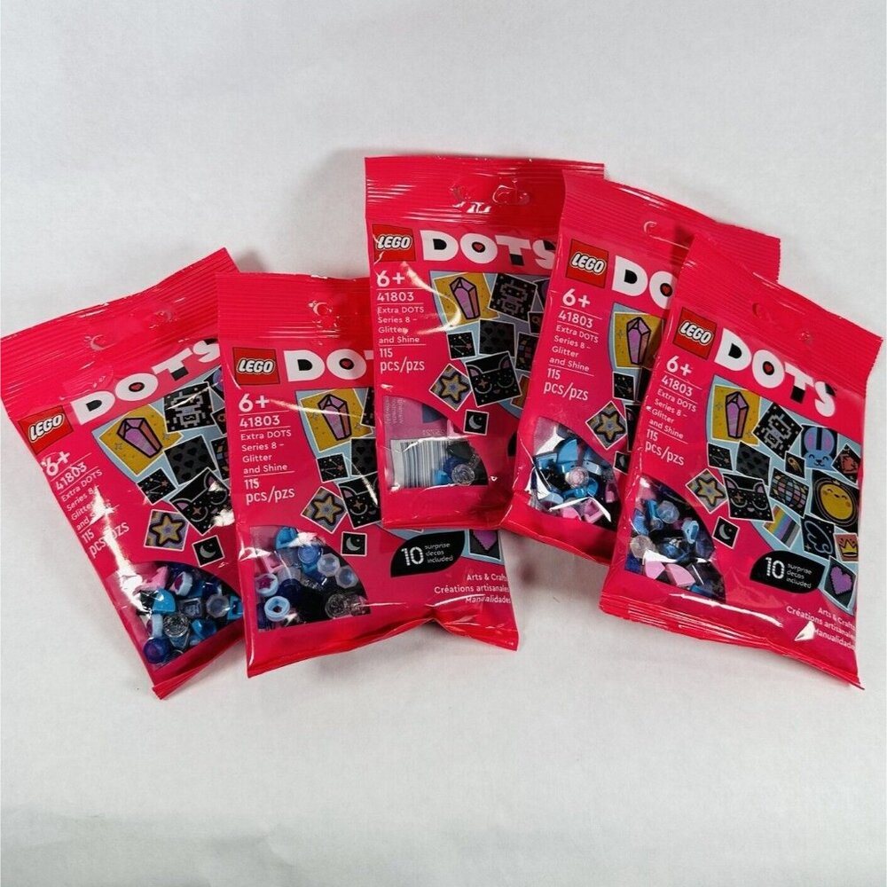 LEGO Dots Extra Dots Series 8 Glitter and Shine 5 Packs-  115 Pieces Each -41803
